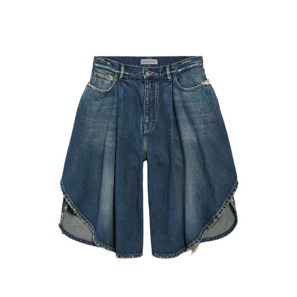 BALENCIAGA Pants - Balenciaga Women Denim Cotton Bermuda Shorts